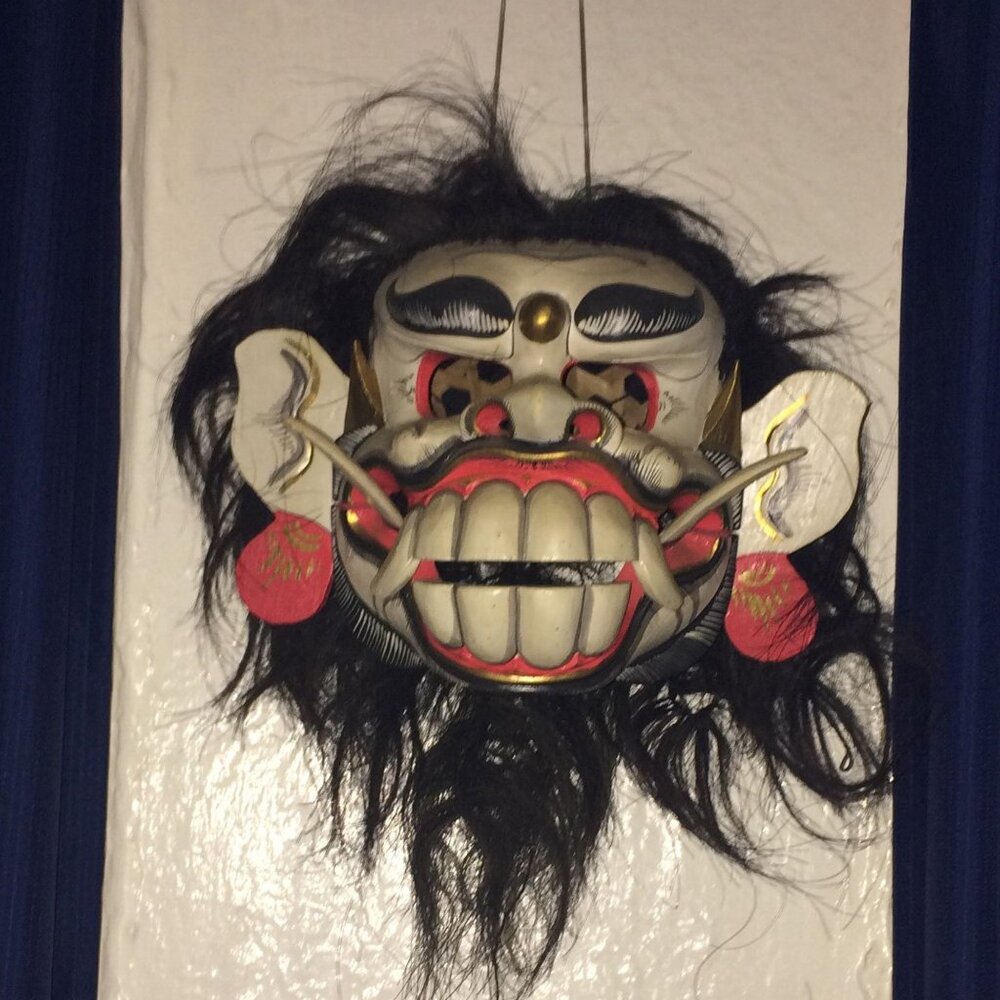 Balinese Monkey Mask the Monkey General carved wood Indonesian Wall art